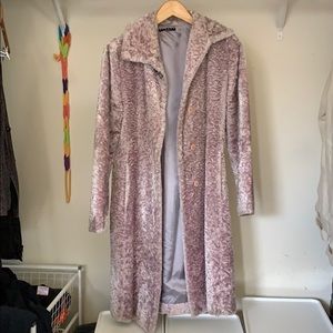 Sisley purple long furry jacket